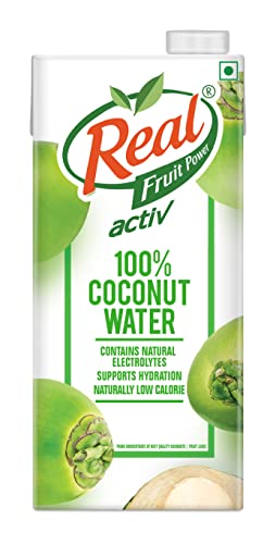 Real Activ Coconut Water Tetrapack – 1L | Hydrating Coconut Water with Health Benefits | No Added Flavour and Sugars | Tasty and Nutritious