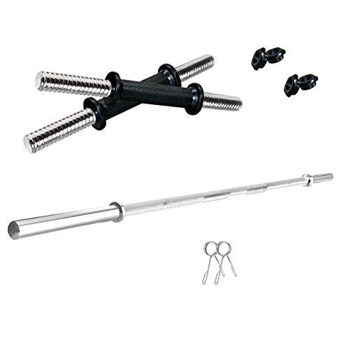 Kore 4 Ft Plain Rod Chrome Plated and One Pair of Dumbell Rods (14 inches)