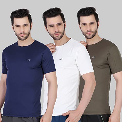 Vector X OMT-168 Men’s Polyester Half Sleeve Round Neck T-Shirt (Pack of 3)