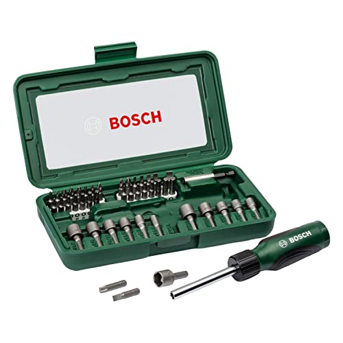 Bosch 46-Piece Green Screwdriver Set, With Screwdriver Bits And 12 Nutsetters.