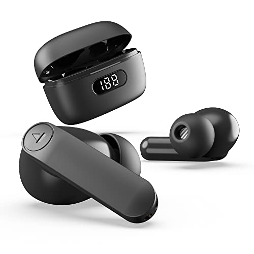 Ptron Bassbuds Duo In Ear Earbuds With 32Hrs Total Playtime, Bluetooth 5.1 Wireless Headphones, Stereo Audio, Touch Control Tws, With Mic, Type-C Fast Charging, Ipx4 & Voice Assistance (Black)