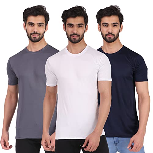London Hills Solid Men Round Neck Multicolor T-Shirt