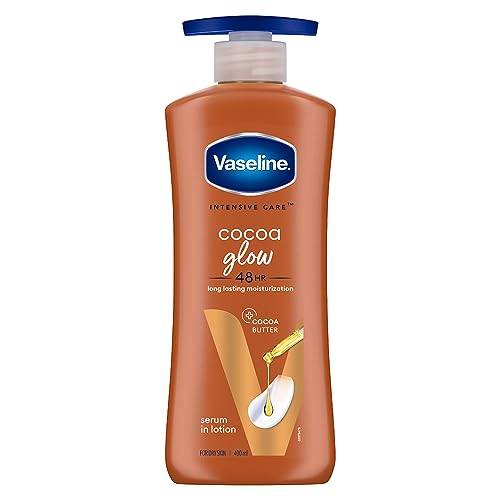 Vaseline Intensive Care Cocoa Glow Body Lotion, 24 Hr Nourishing Lotion With 100% Cocoa And Shea Butter, Restores Glow, 400 Ml
