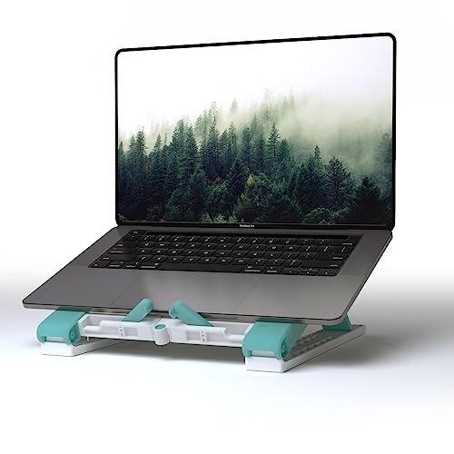 STRIFF Laptop Stand for Desk, Ergonomic Computer Stand Laptop Riser, Phone and Tablet Stand for Desk, Portable Laptop Elevator Holder Compatible with MacBook, Laptop,Tablet(WhiteSky)