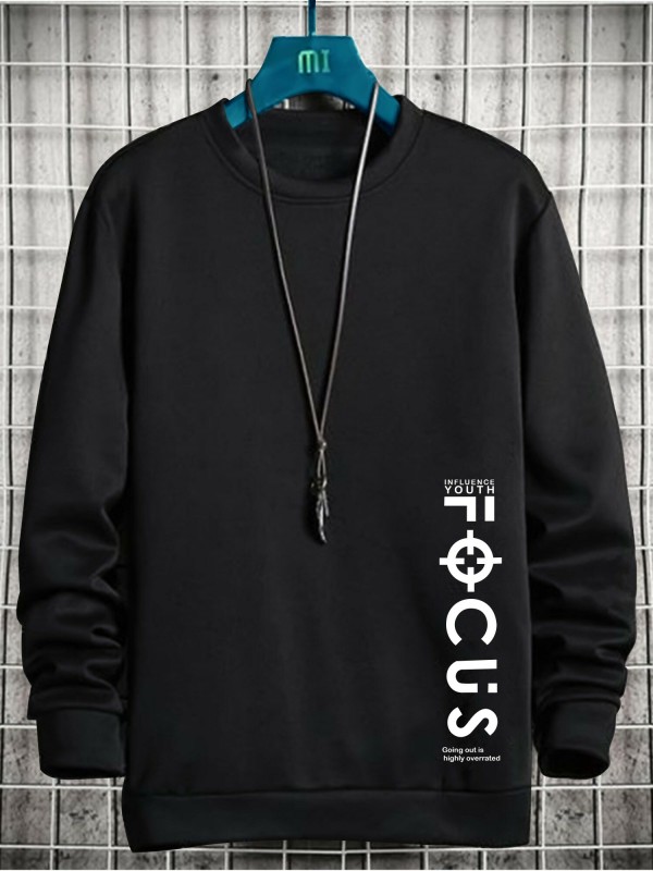 Jump Cuts Printed Men Round Neck White, Black T-Shirt