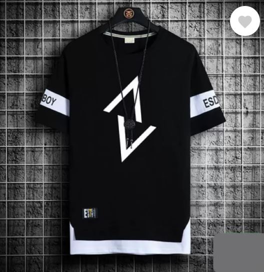 Nikky Men Printed Round Neck Cotton Blend Black T-Shirt