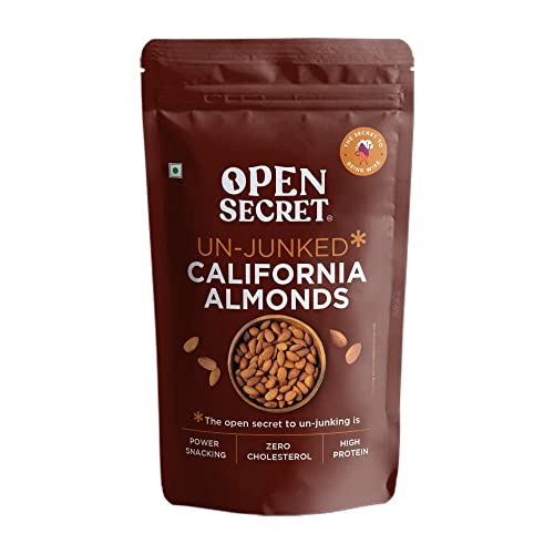 Open Secret 100% Natural Premium California Dried Almonds 200g Pack Pouch | Premium Badam | High in Fiber & Boost Immunity | Real Nuts | Gluten Free