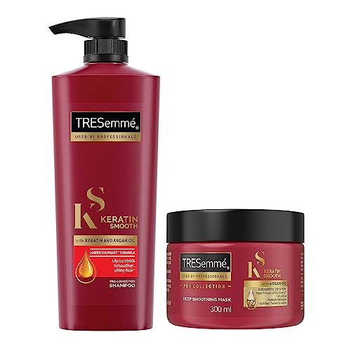 TRESemme Keratin Smooth Deep Conditioning Kit for Long Lasting Frizz control – Keratin Smooth 580ml Shampoo and Keratin Smooth 300ml Mask