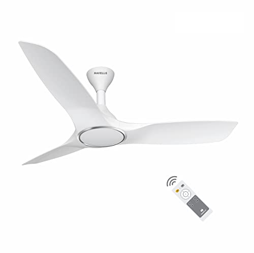 Havells Stealth Air The most silent BLDC fan with Premium Look and Finish, 1200mm BLDC motor and Remote Controlled Ceiling Fan (Pearl White, Pack of 1) V3 450mm Wall Fan (Silver Black)