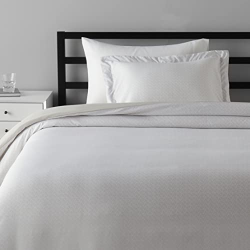 Amazon Basics Microfiber Comforter Cover Set With Pillow Cover – Single (66X90-Inch, 2-Piece, Grey Crosshatch)