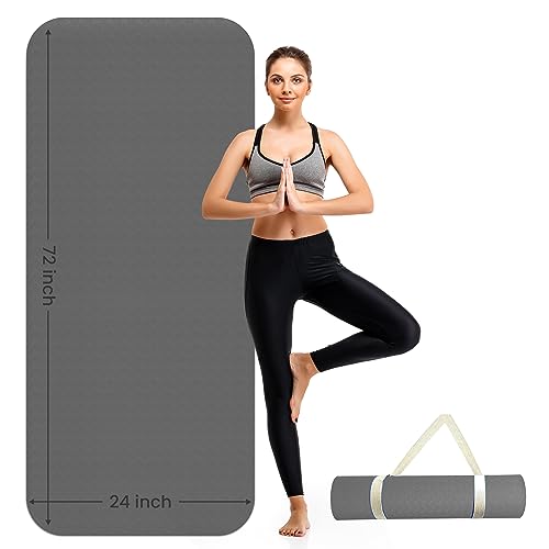 SLOVIC Yoga Mat for Women and Yoga Mat for Men, 6mm Thick Exercise Mat for Home Workout | Soft and Durable EVA Material Gym Mats | Non-Slip Yoga Mats