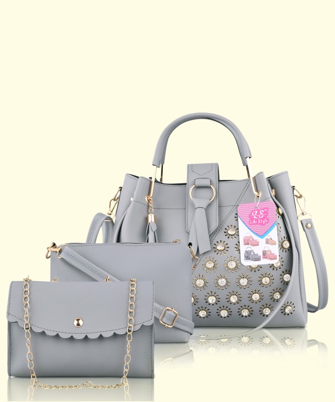 LIKE STYLE Women Grey Messenger Bag(Pack of: 3)