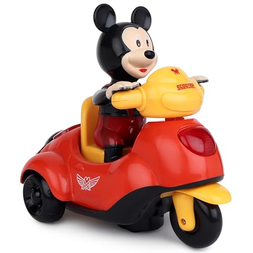 Toyzone Mickey on Scooter Bump ‘N’ Go | Electronic Toy | Bump-n-Go Movement | Battery Operated Toy | Light & Music | Bump N go Action | Scooter Toy for Kids | for Kids Age 12+ Months