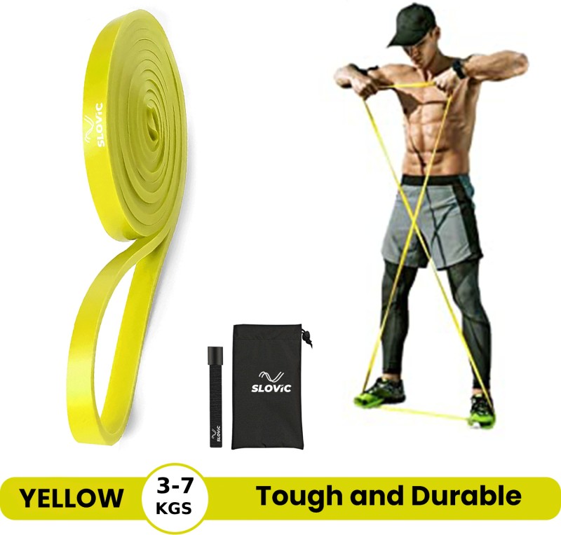 SLOVIC Resistance TPE Bands for Workout | Pull Up Band | Loop Band | Heavy Duty Fitness Band(Yellow, Pack of 1)