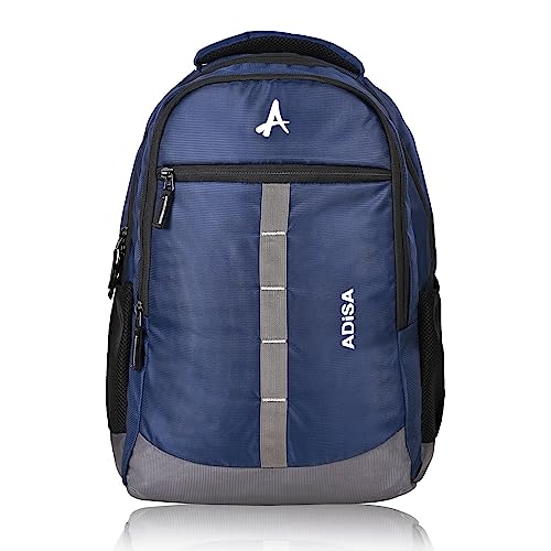 ADISA 32L strip laptop backpack office bag college travel back pack (Blue)