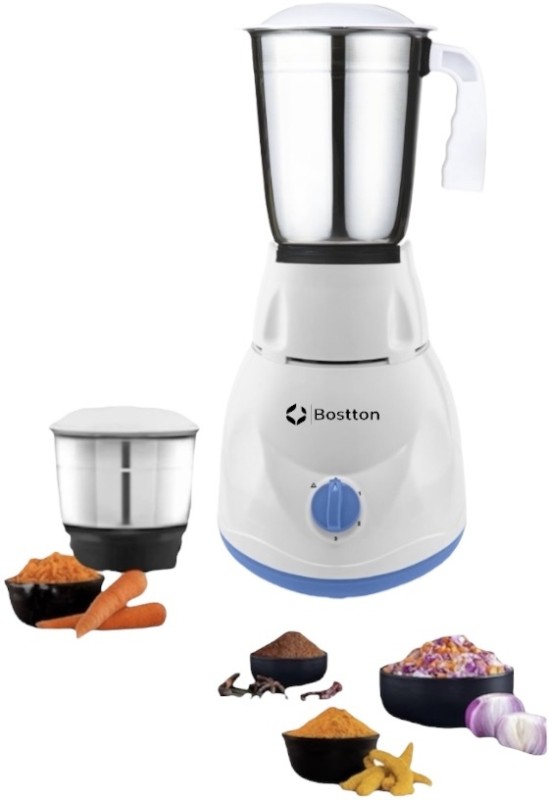 Bostton Defendo 750W Double layered Copper 25 MM Motor 750 Mixer Grinder (2 Jars, White)