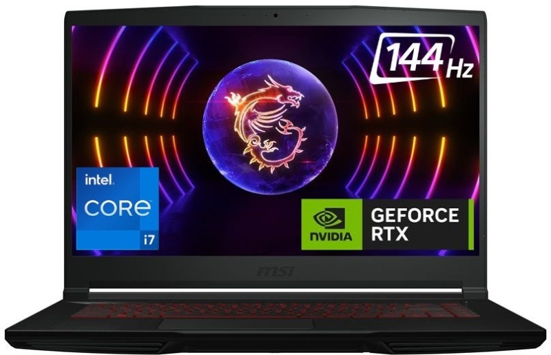 MSI GF63 Intel Core i7 12th Gen 12650H – (16 GB/512 GB SSD/Windows 11 Home/8 GB Graphics/NVIDIA GeForce RTX 4060/144 Hz) Thin GF63 12VF-663IN Gaming Laptop(15.6 Inch, Black, 1.86 Kg)