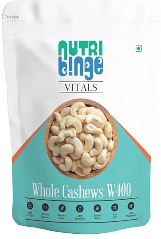 NUTRI BINGE Vitals Whole Cashews W400 500g Cashews(500 g)