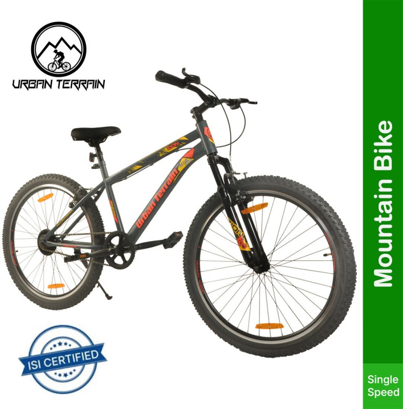 Urban Terrain Zion 27.5″ Red Mountain Bike with Cycling Event & Ride Tracking App by cultsport 27.5 T Road Cycle(Single Speed, Red)