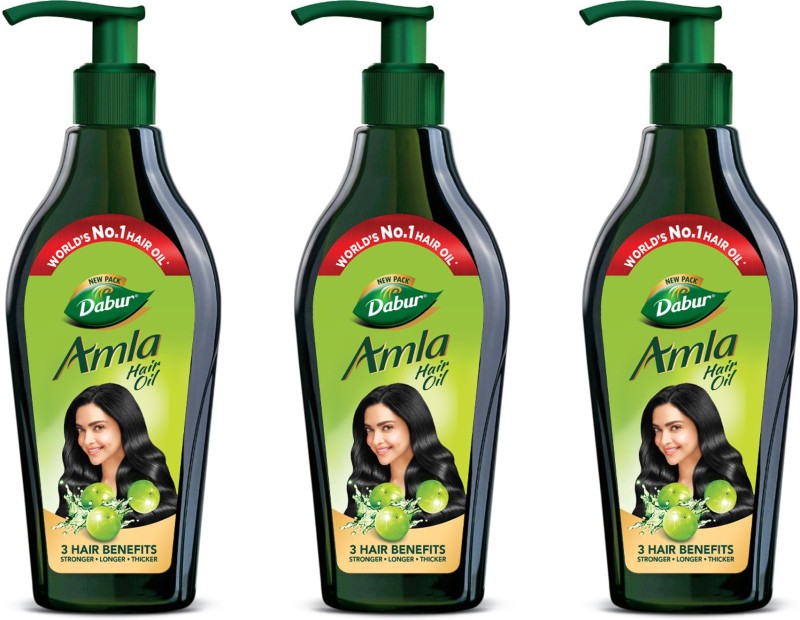 Dabur Amla for Long, Healthy and Strong Hair, 550 ml (Pack of 3) Hair Oil(1650 ml)