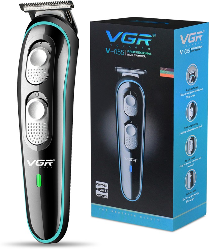VGR V-055 Professional Hair Trimmer Trimmer 120 min  Runtime 4 Length Settings(Black, Green)