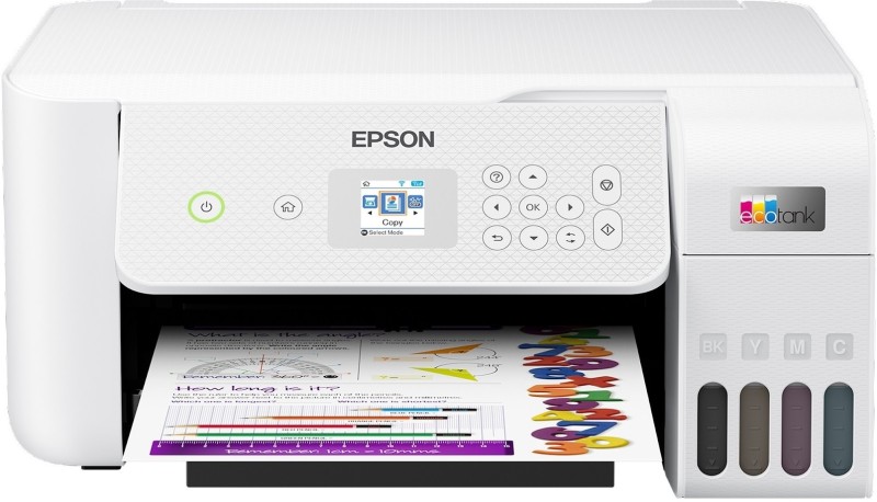 Epson EcoTank L3266 Multi-function WiFi Color Ink Tank Printer (Color Page Cost: 24 Paise | Black Page Cost: 9 Paise | Borderless Printing) with Micro Piezo Heat Free Technology & 3.6 cm color LCD Screen(4 Ink Bottles Included)