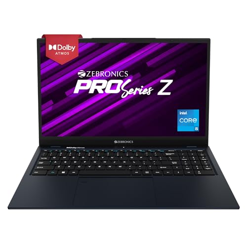 ZEBRONICS Laptop PRO Series Z NBC 4S, Intel Core 12th Gen i5 Processor (8GB RAM | 512GB SSD), 15.6-Inch (39.6 CM) IPS Display, (Ultra Slim | 38.5 Wh Large Battery | Windows 11 |Midnight Blue |1.76 Kg)