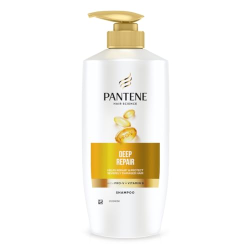 Pantene Hair Science Deep Repair Shampoo 650ml with Pro-Vitamins & Vitamin B to repair & protect severely damaged hair,for all hair types, shampoo for women & men, shampoo for damaged hair