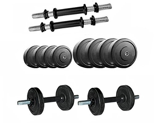 Protoner DUM20K 3-in-1 PVC Adjustable Dumbbell Set, Black