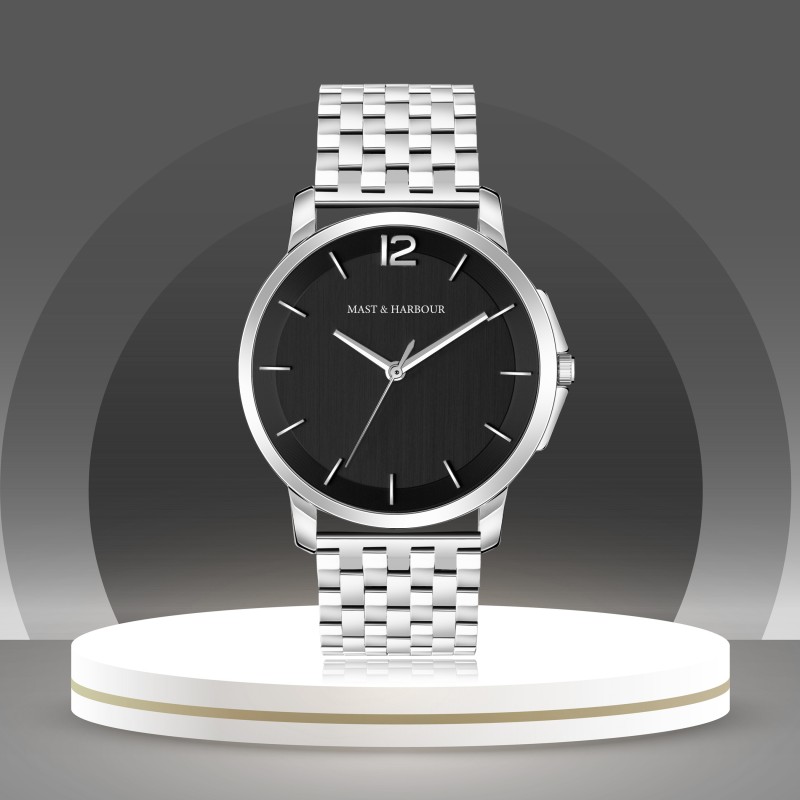 Mast & Harbour MH-4706-Black Big Dial Analog Watch  – For Men