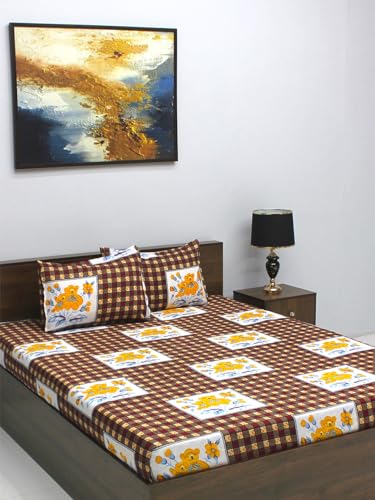 Rubix Home Mesmerize 144 TC Microfiber Multicolor Double Bedsheet with 2 Pillow Covers