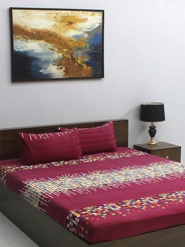 Rubix Home Mesmerize Microfiber Cotton Feel Flat Double Bedsheets with 2 Pillow Covers | Double Bed Breathable Bedsheet | Wrinkle Free | Ultrasoft 120 TC Super Soft | Modern Black Shade Hints