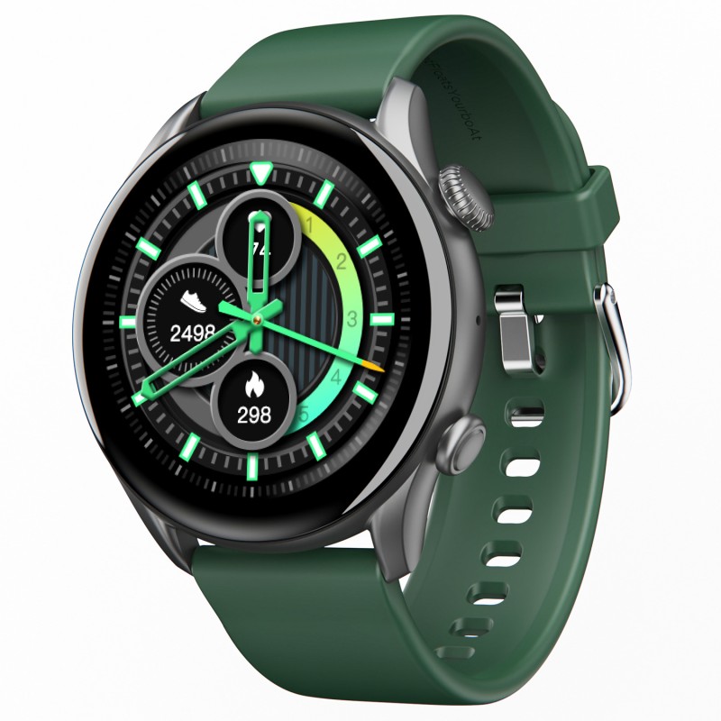 boAt Lunar Space with 40mm Dial, BT Calling, 100+ Sports Modes, HR & SpO2 Monitor Smartwatch(Pine Green Strap, Free Size)
