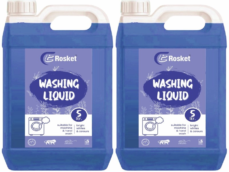 EROSKET Washing machine liquid detergent top load and front load -blue (10 ltr) Multi-Fragrance Liquid Detergent(2 x 5000 ml)