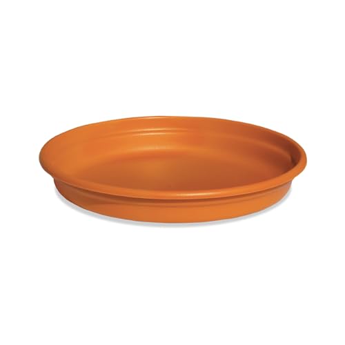 MILTON Blossom Mate 2 Plastic Tray, Set of 1, Terracotta Brown | Flower Pot Tray| Balcony | Garden Planter | Plant Container | Gamla | Easy to Carry | Indoor | Outdoor