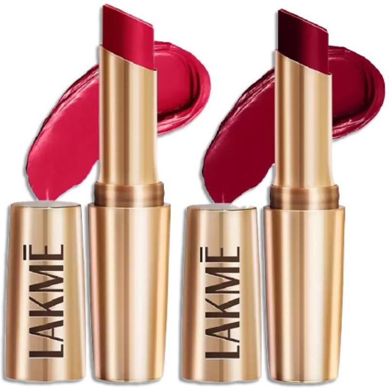 Lakmé 9TO5 Primer + Matte Lip Color(Burgundy Passion + Iconic Red, 7.2 g)