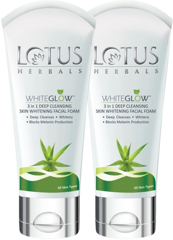 LOTUS Herbals WHITEGLOW 3 in 1 Deep Cleansing Skin Whitening Facial Foam Face Wash(200 g)