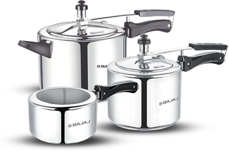 BAJAJ 2 L, 3 L, 5 L Inner Lid Pressure Cooker(Aluminium)