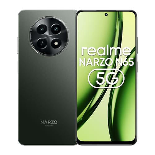 realme NARZO N65 5G (Deep Green 6GB RAM, 128GB Storage) India’s 1st D6300 5G Chipset | Ultra Slim Design | 120Hz Eye Comfort Display | 50MP AI Camera| Charger in The box
