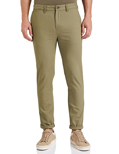 Amazon Brand – House & Shields Men’s Straight Casual Trousers (HSCT-TO-001_Lt. Olive_30W x 31L)