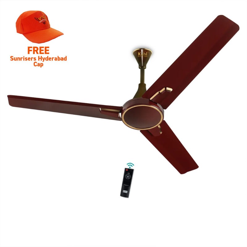 KUHL | Prima A1, BLDC, 29W, Low Noise, Energy-Saving, 5-Year Warranty 5 Star 1200 mm 3 Blade Ceiling Fan(Brown, Pack of 1)