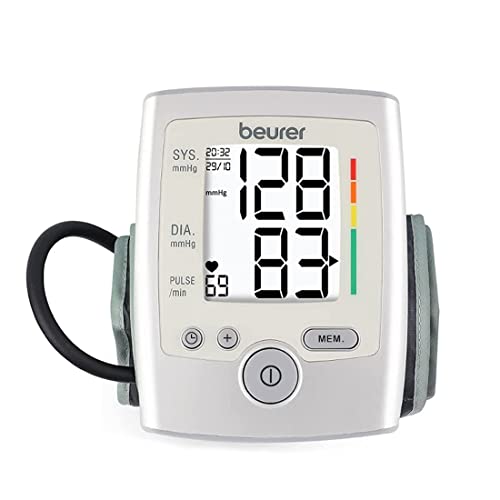 Beurer BM35 Fully Automatic Digital Blood Pressure Monitor (Grey) | Large Display, Cuff Wrapping Guide, Risk Indicator | Memory Feature with Pulse Rate Detection