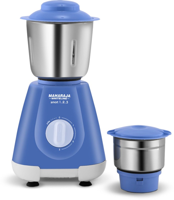 MAHARAJA WHITELINE MX-221 Smart 1..2..3 500 W Mixer Grinder (2 Jars, Blue)
