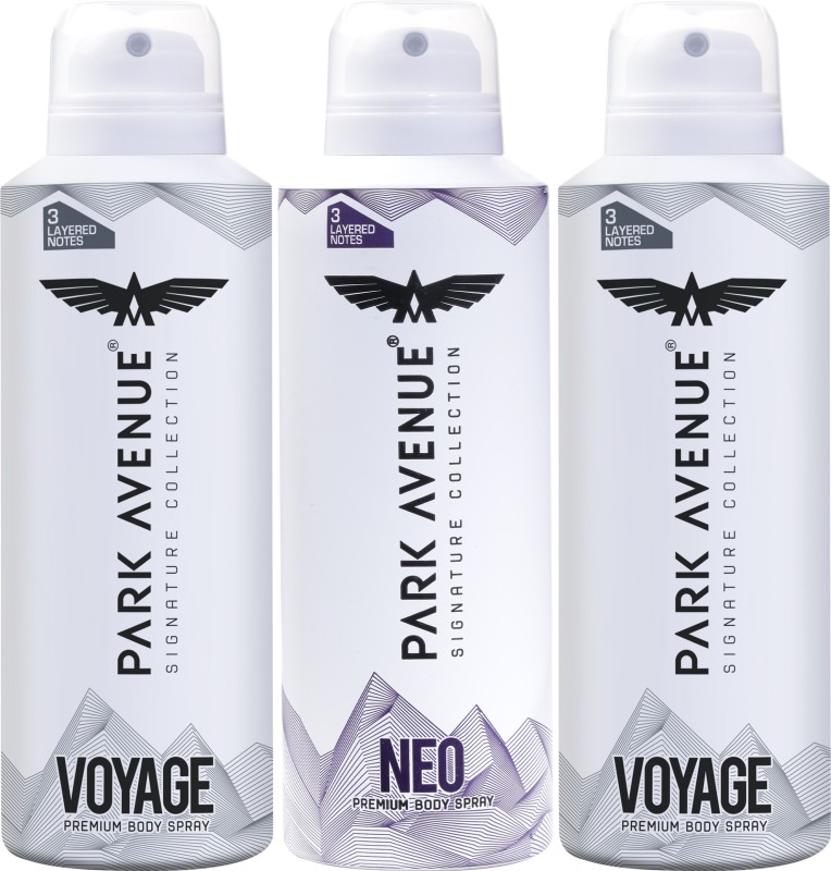 PARK AVENUE Voyage, Neo Body Spray  –  For Men(450 ml, Pack of 3)