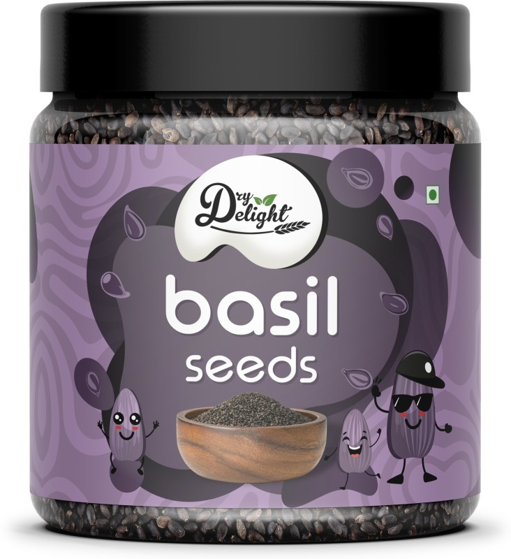 DRY DELIGHT Organic Raw Basil Seed For Weight Loss | Sabza Seed |Takmaria Seed |Falooda Seed Basil Seeds(200 g)
