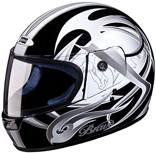 Studds Bravo D3 Full Face Helmet, Black and Grey (Large 580MM)
