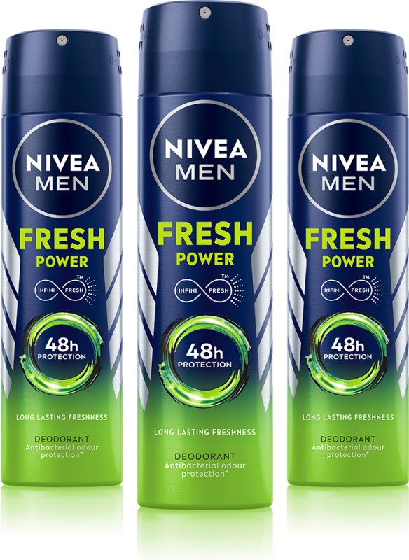NIVEA MEN Fresh Power Deodorant Spray Deodorant Spray  –  For Men(150 ml, Pack of 3)