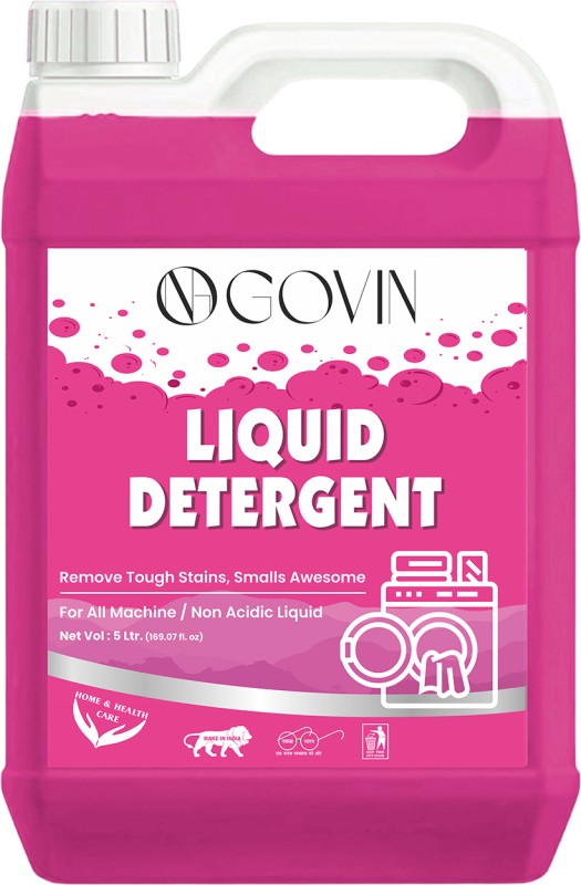 GOVIN WASH Liquid Detergent, Suitable for Front Load And Top Load Detergent, Rose Liquid Detergent(5 L)