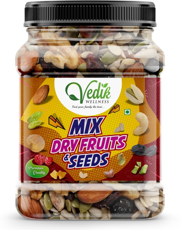 Vedik Wellness Trail Mix 1Kg Mixed Seeds,Berries & Dry Fruits 12+ in 1 Healthy Snack Assorted Nuts(1000 g)