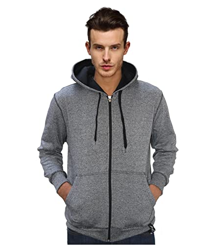 AWG ALL WEATHER GEAR Men’s Stylish Warm Regular Fit Hooded Sweatshirt, Cotton Hoodie For Men, Winter Wear, Fashionable Cold Weather Apparel For Outdoor Activities And Casual Wear Charcoal Grey